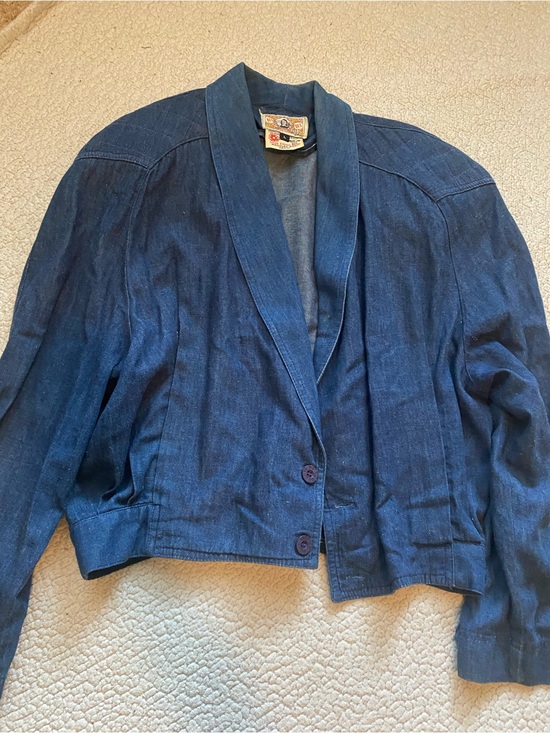Gene Ewing Bis Jackets & Blazers - Women's Dark Blue Denim Shawl-Collar Jacket